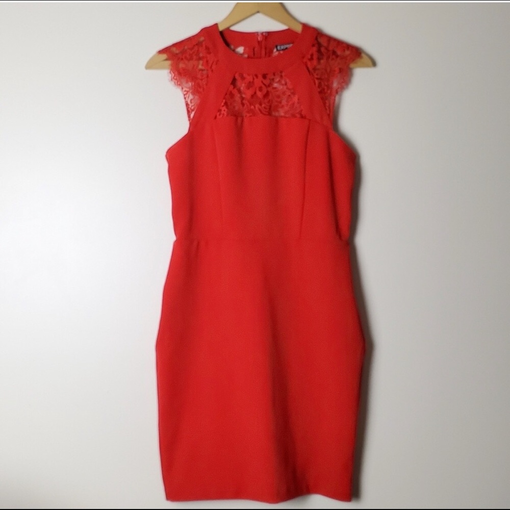 Express red lace dress